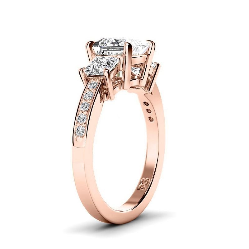 1.35-6.85 CT Princess & Round Cut Diamonds - Engagement Ring