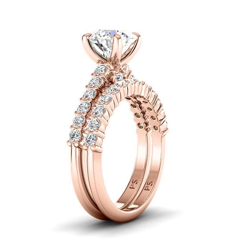 1.35-6.85 CT Round Cut Diamonds - Bridal Set