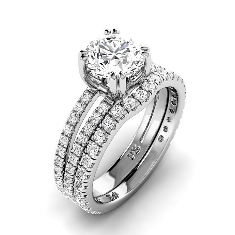 1.35-6.85 CT Round Cut Diamonds - Bridal Set