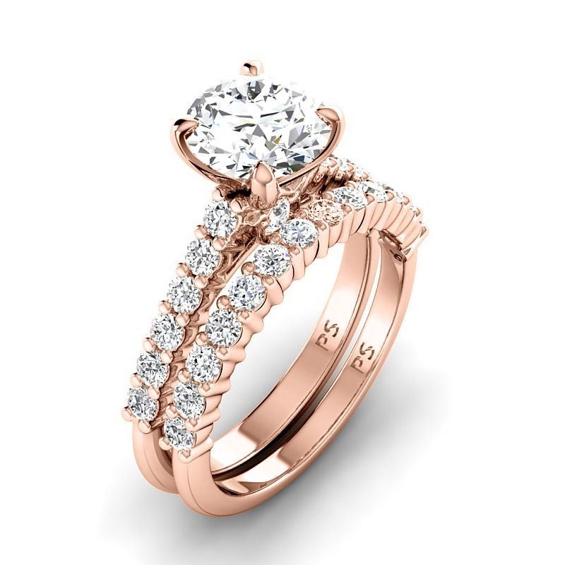 1.35-6.85 CT Round Cut Diamonds - Bridal Set