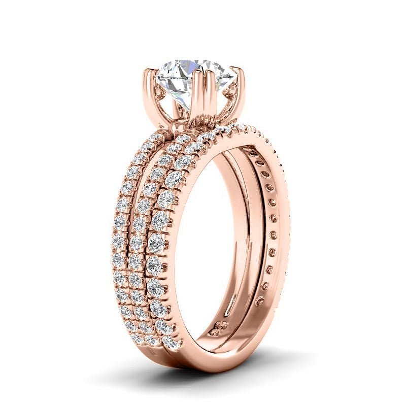 1.35-6.85 CT Round Cut Diamonds - Bridal Set