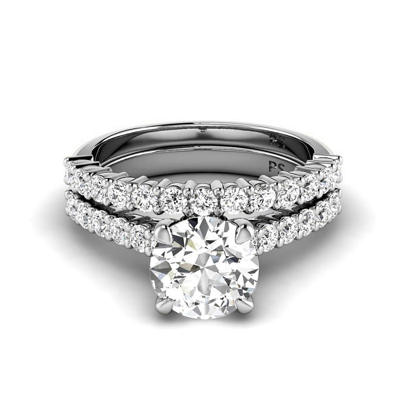 1.35-6.85 CT Round Cut Diamonds - Bridal Set