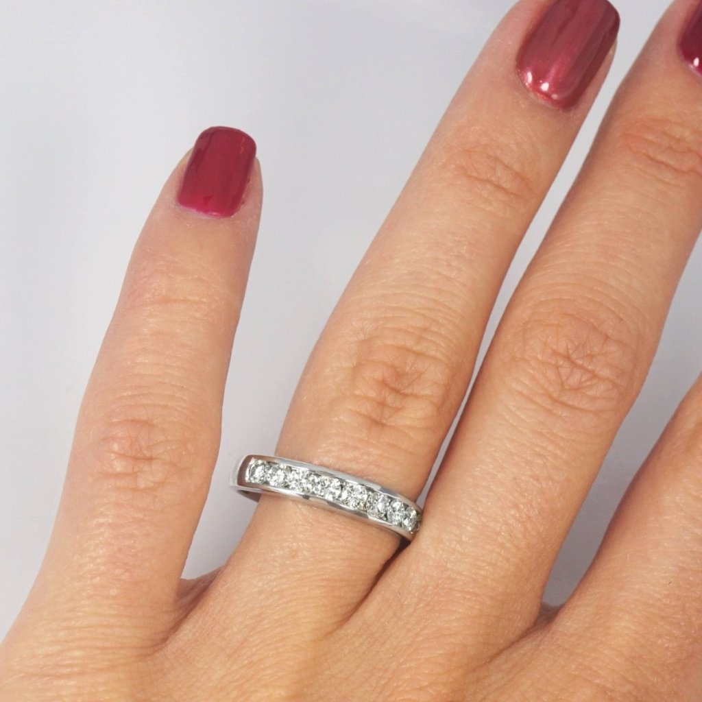 1.35 CT Round Cut Natural Diamonds - Wedding Band - Primestyle.com