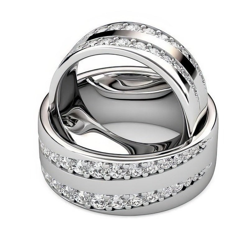 1.35 CT Round Cut Diamonds - Wedding Set - Primestyle.com
