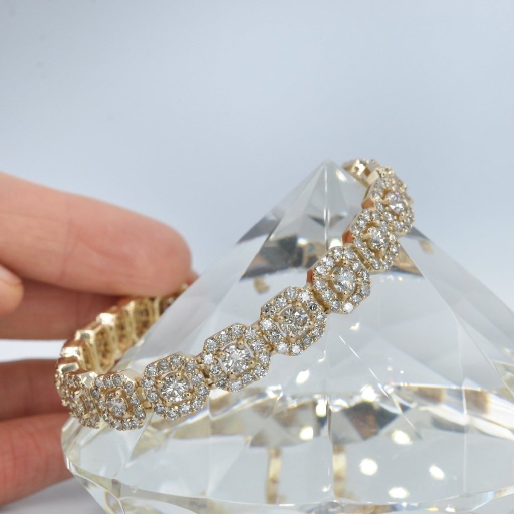 13.50 - 13.50 CT Round Cut Diamonds - Diamond Bracelet - Primestyle.com