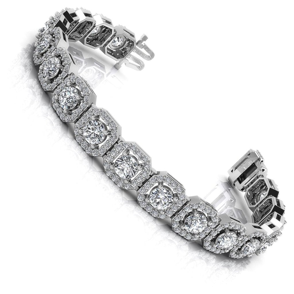 13.50 - 13.50 CT Round Cut Diamonds - Diamond Bracelet - Primestyle.com