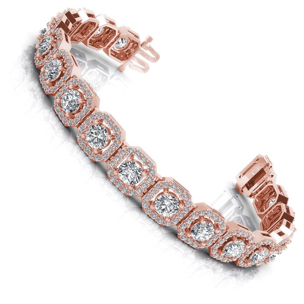 13.50 - 13.50 CT Round Cut Diamonds - Diamond Bracelet - Primestyle.com