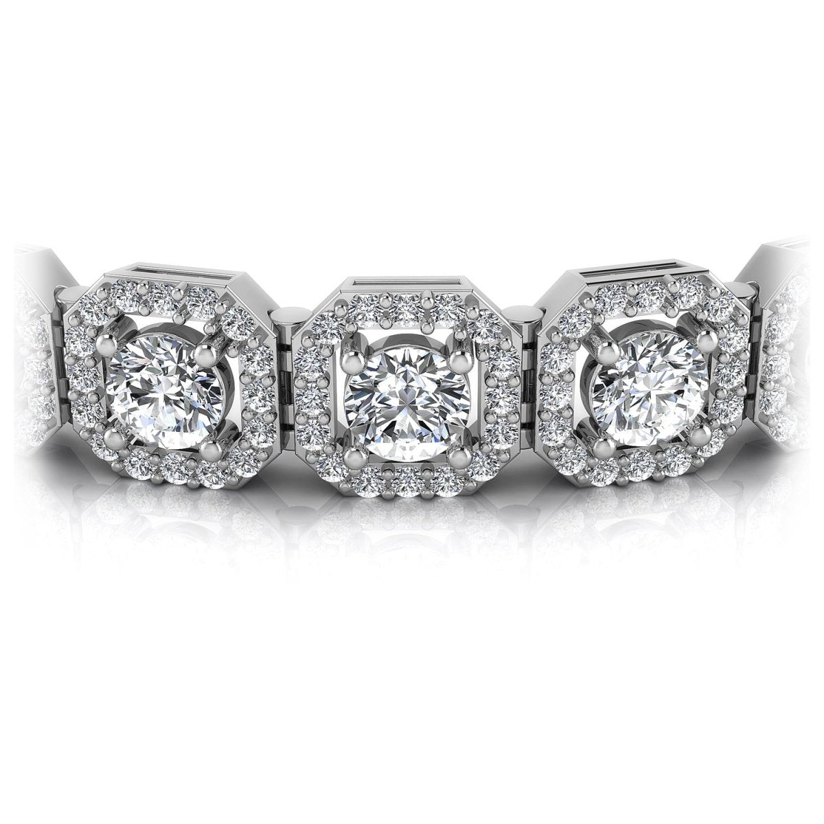 13.50-13.50 CT Round Cut Diamonds - Diamond Bracelet - Primestyle.com