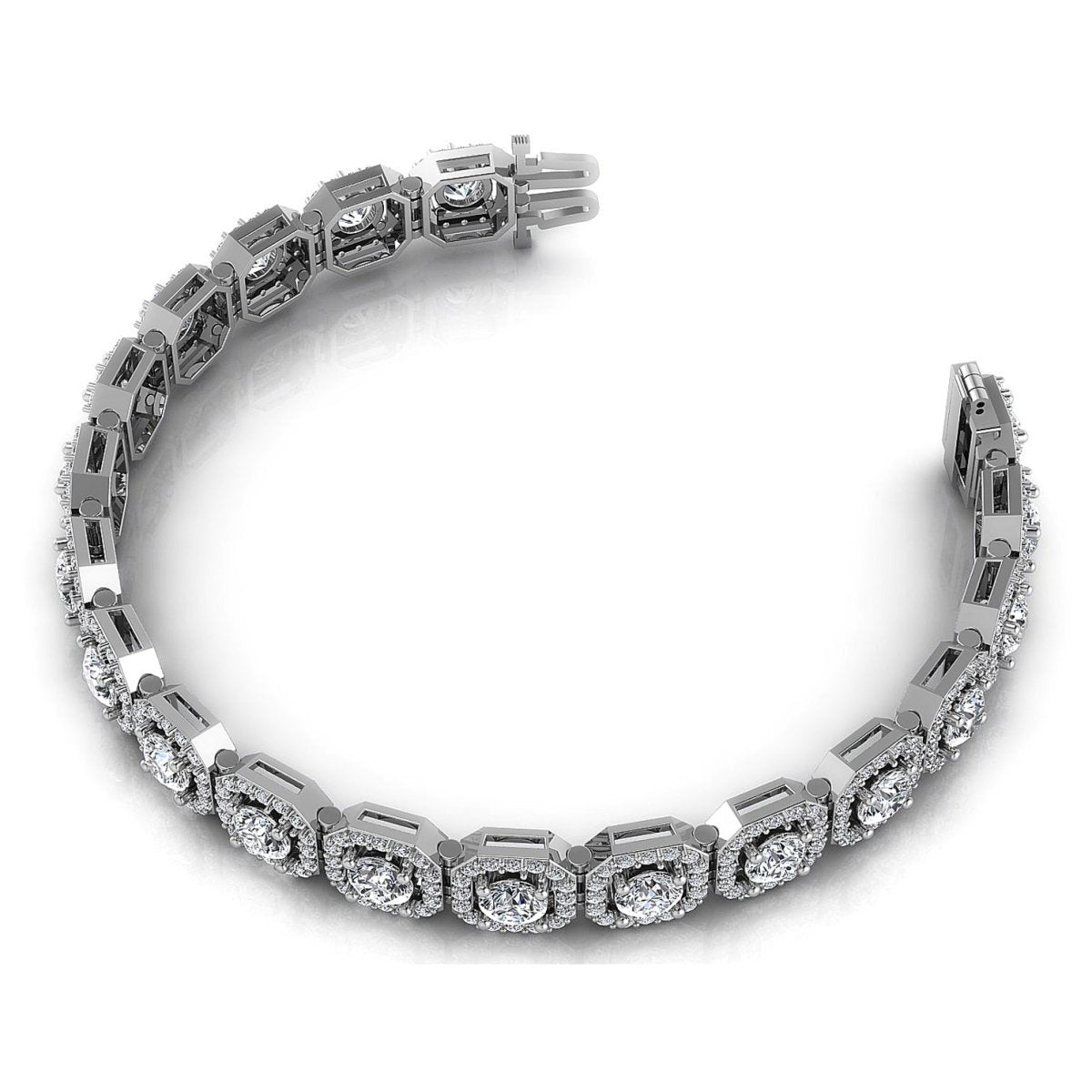 13.50-13.50 CT Round Cut Diamonds - Diamond Bracelet - Primestyle.com