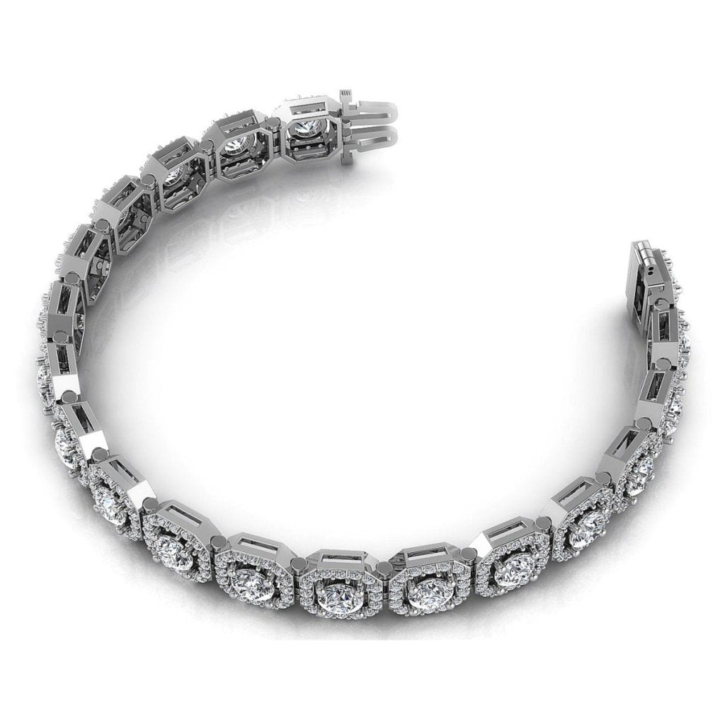 13.50 - 13.50 CT Round Cut Diamonds - Diamond Bracelet - Primestyle.com