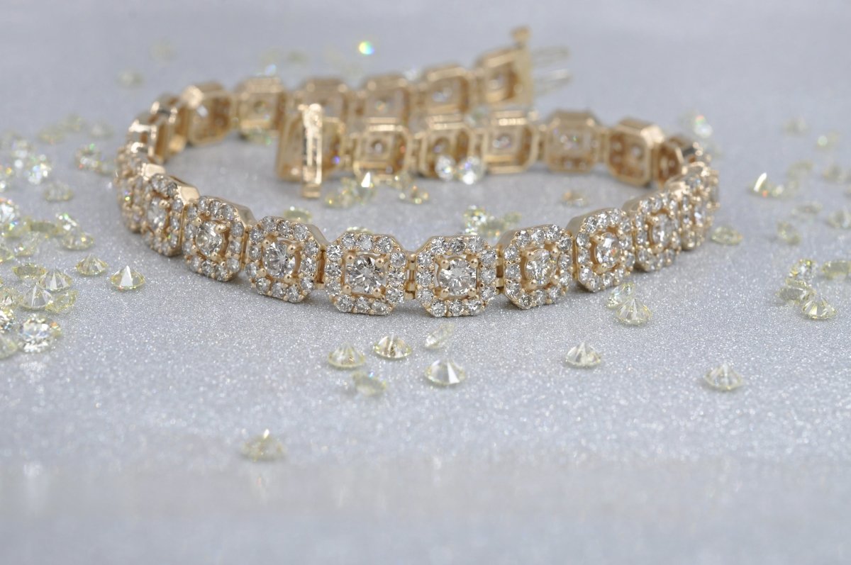 13.50-13.50 CT Round Cut Diamonds - Diamond Bracelet - Primestyle.com