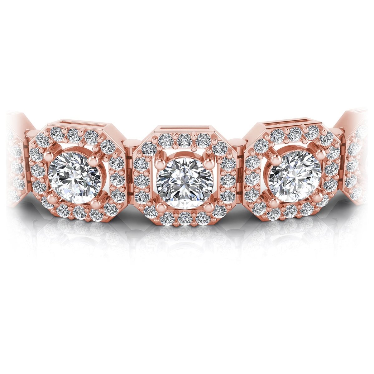 13.50-13.50 CT Round Cut Diamonds - Diamond Bracelet - Primestyle.com