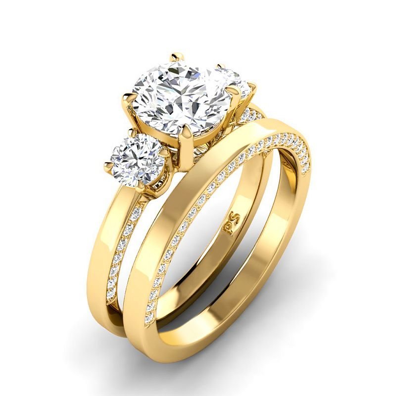 1.40-6.90 CT Round Cut Diamonds - Bridal Set