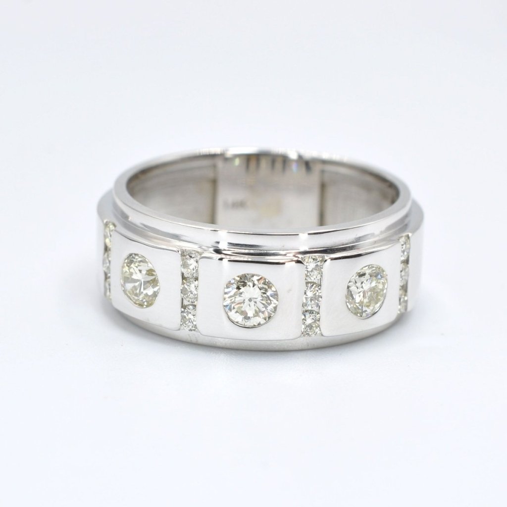 1.40 CT Round Cut Natural Diamonds - Mens Wedding Bands