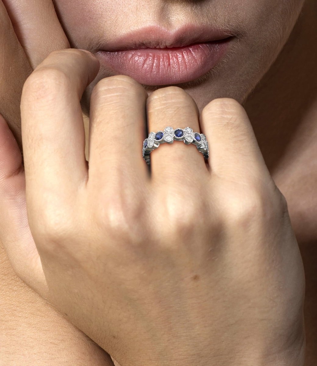 1.40 CT Round Cut Natural Diamonds - Wedding Band