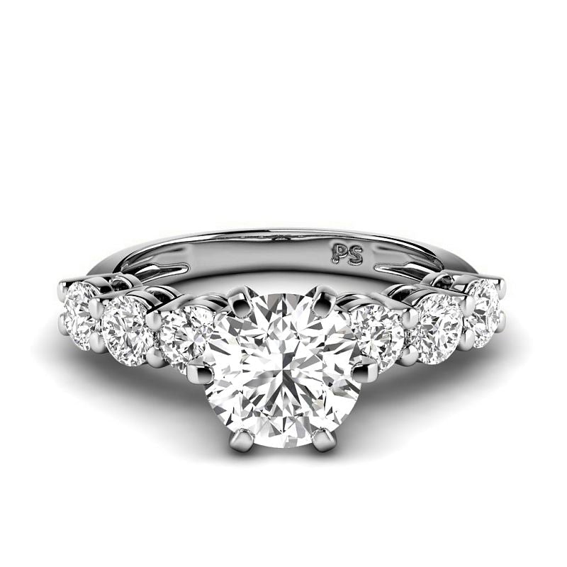 1.45-6.95 CT Round Cut Diamonds - Engagement Ring