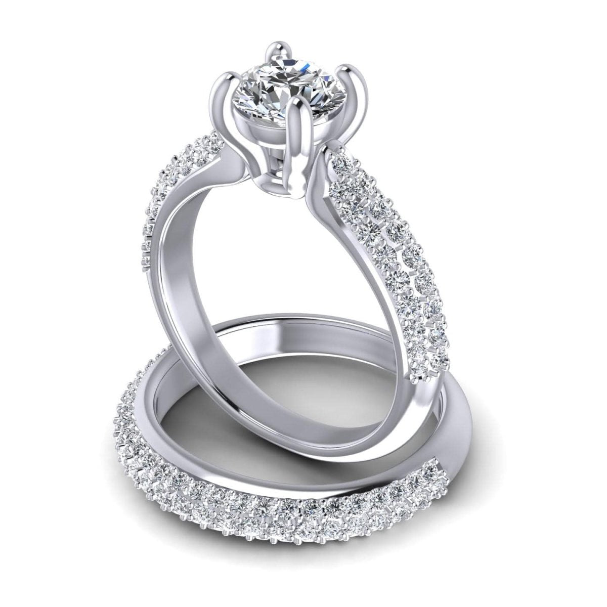 1.50-2.65 CT Round Cut Diamonds - Bridal Set - Primestyle.com