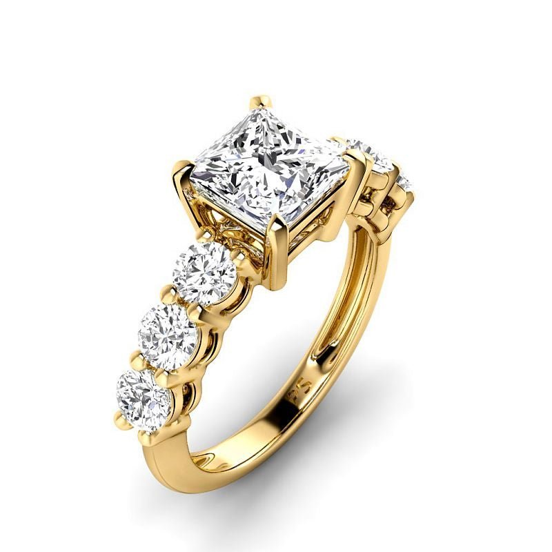 1.50-7.00 CT Princess & Round Cut Diamonds - Engagement Ring