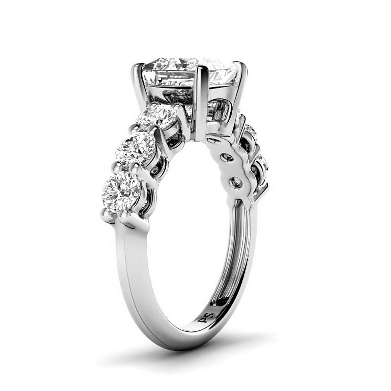 1.50-7.00 CT Princess & Round Cut Lab Grown Diamonds - Engagement Ring
