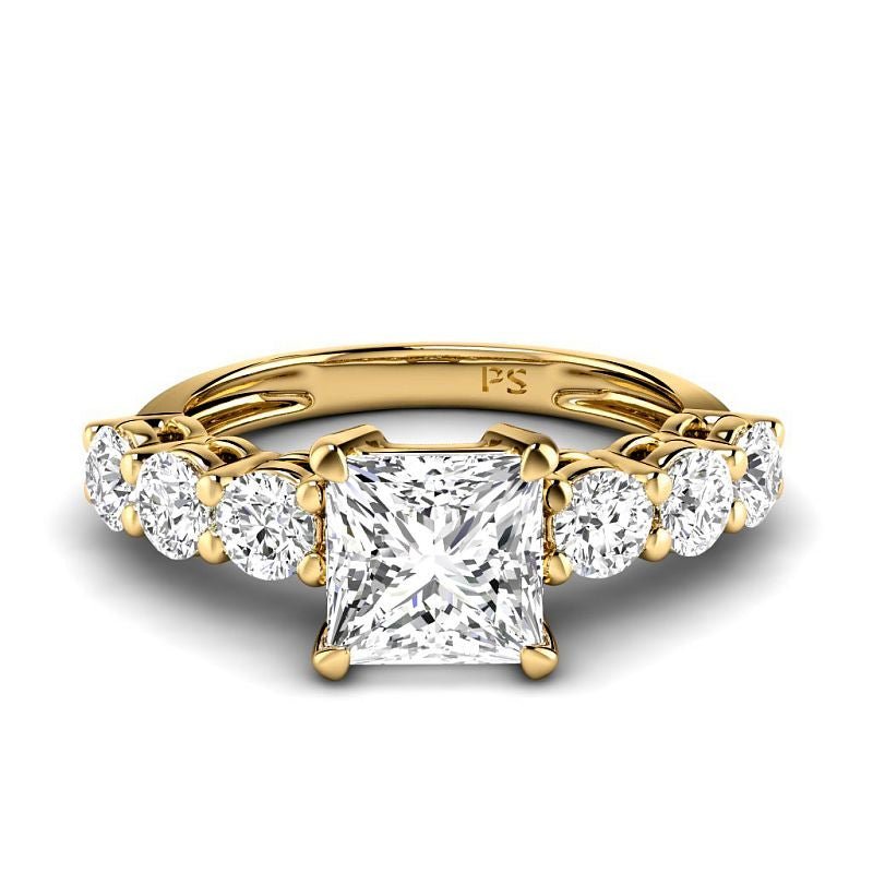 1.50-7.00 CT Princess & Round Cut Lab Grown Diamonds - Engagement Ring
