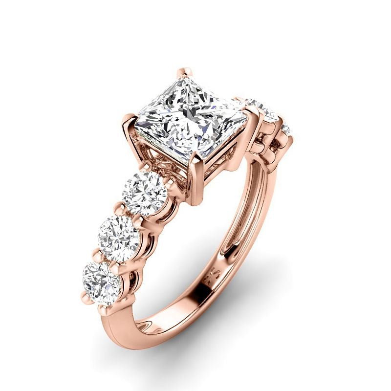 1.50-7.00 CT Princess & Round Cut Diamonds - Engagement Ring