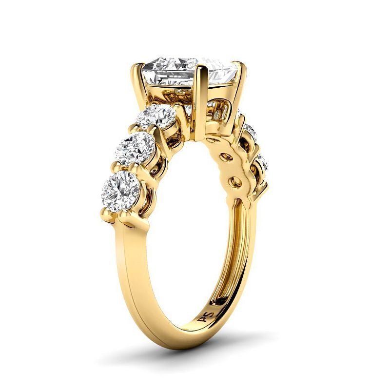 1.50-7.00 CT Princess & Round Cut Lab Grown Diamonds - Engagement Ring