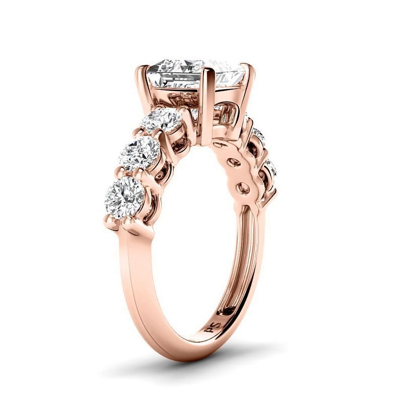 1.50-7.00 CT Princess & Round Cut Lab Grown Diamonds - Engagement Ring