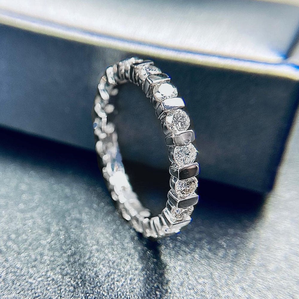 1.50-5.00 CT Round Cut Natural Diamonds - Eternity Rings