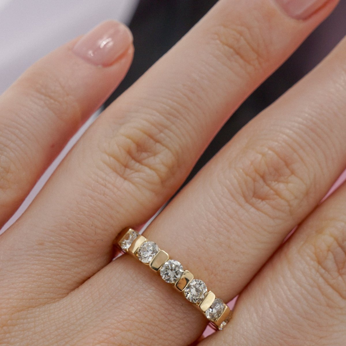 1.50-5.00 CT Round Cut Natural Diamonds - Eternity Rings