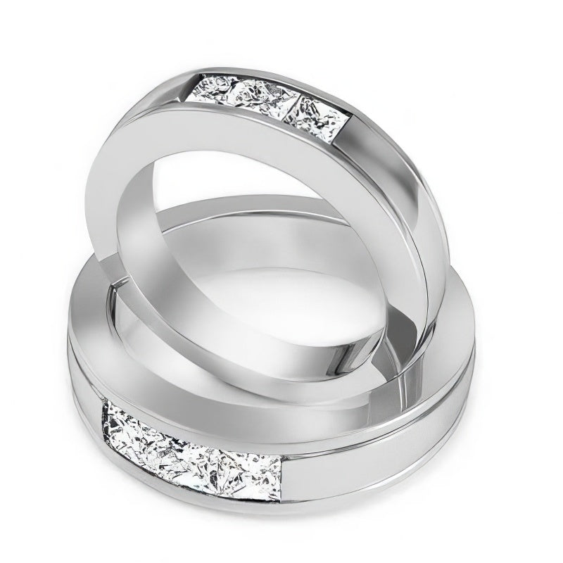 1.50 CT Princess Cut Natural Diamonds - Wedding Sets