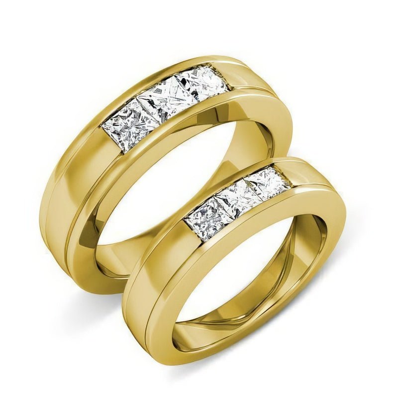 1.50 CT Princess Cut Diamonds - Wedding Set - Primestyle.com