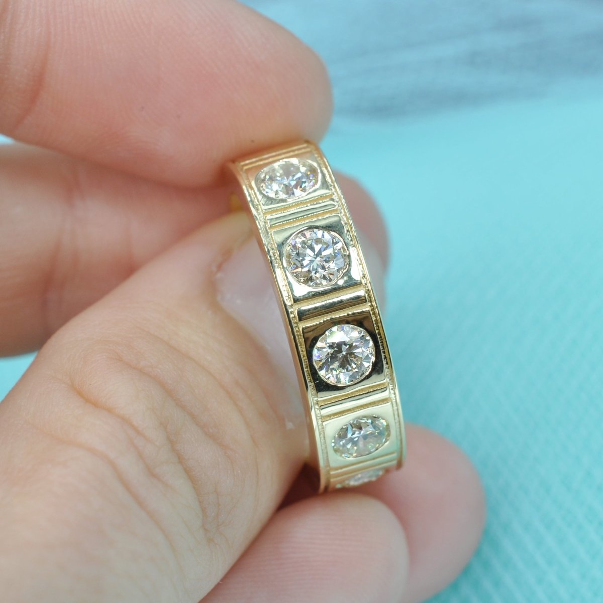 1.50 CT Round Cut Natural Diamonds - Mens Wedding Bands