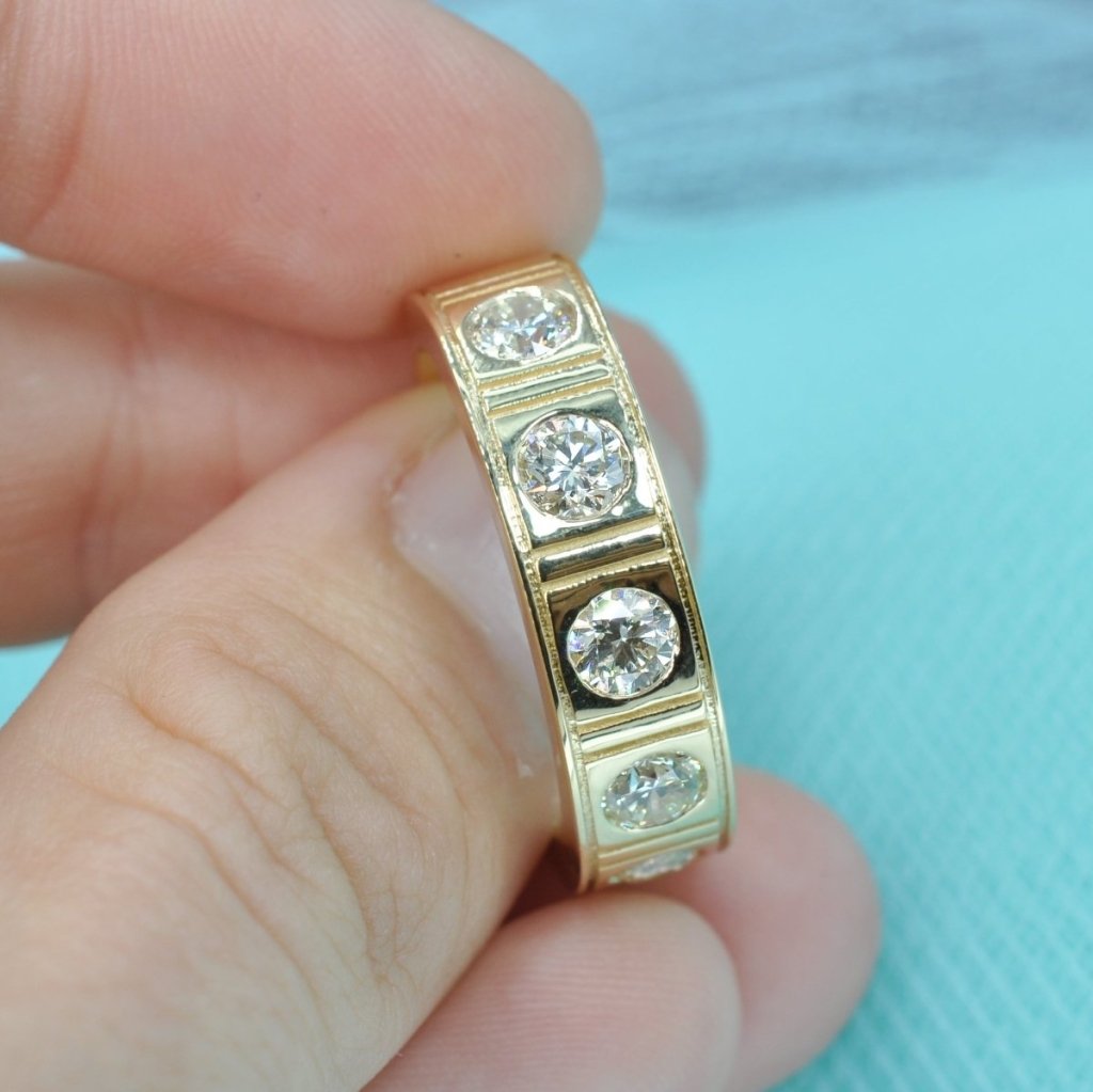 1.50 CT Round Cut Natural Diamonds - Mens Wedding Bands