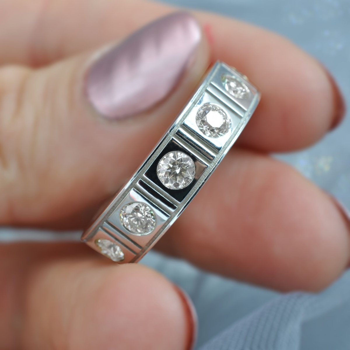 1.50 CT Round Cut Natural Diamonds - Mens Wedding Bands