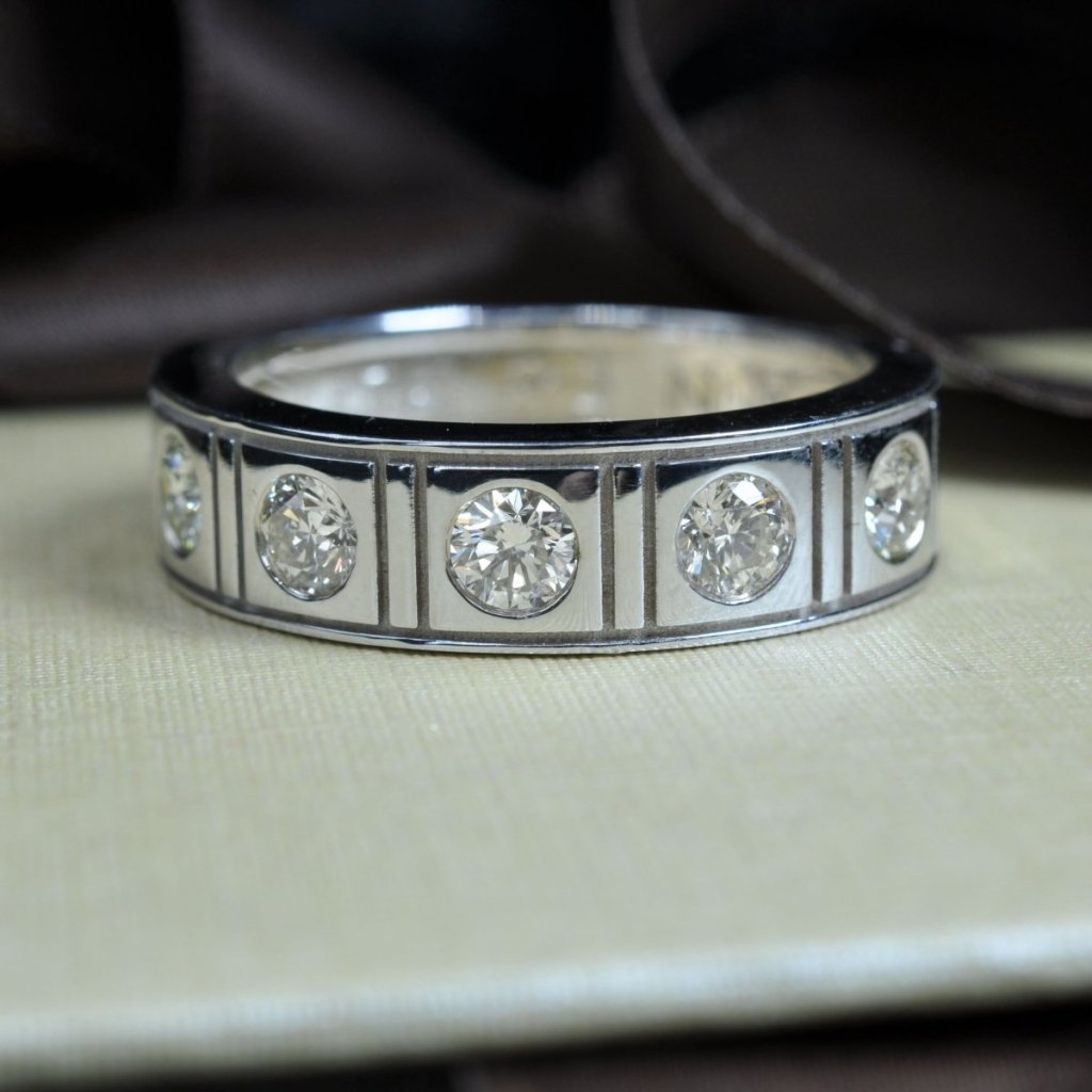 1.50 CT Round Cut Natural Diamonds - Mens Wedding Bands - Primestyle.com