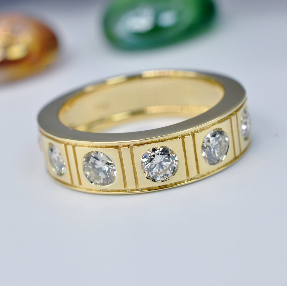 1.50 CT Round Cut Natural Diamonds - Mens Wedding Bands