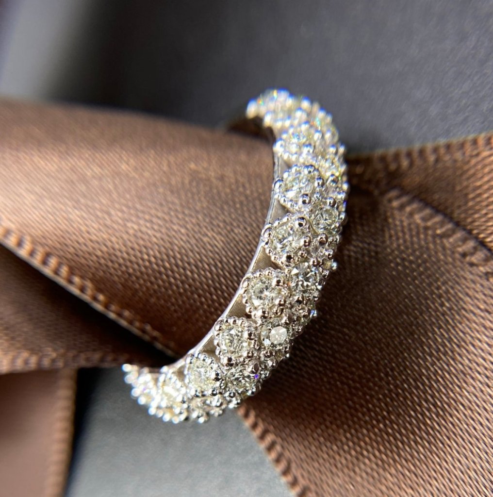 1.50 CT Round Cut Natural Diamonds - Wedding Band - Primestyle.com