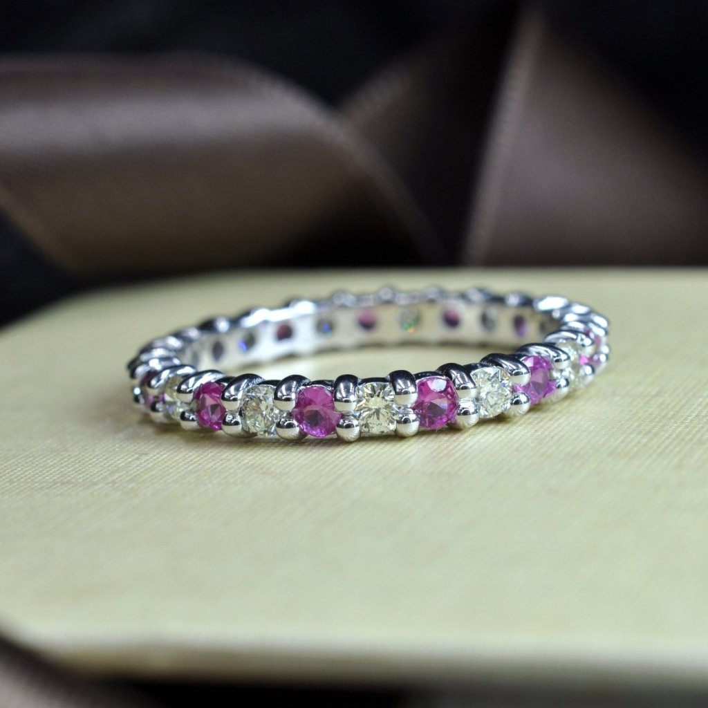 1.50 CT Round Cut Natural Diamonds - Eternity Rings