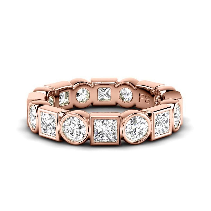 1.50 CT Round & Princess Cut Lab Grown Diamonds - Eternity Ring - Primestyle.com