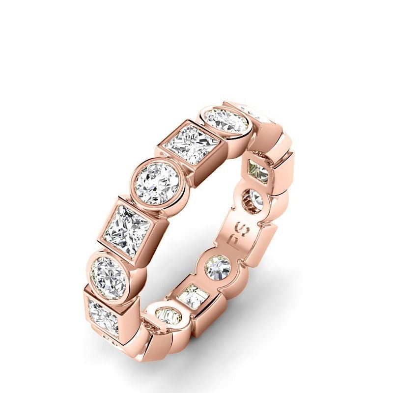 1.50 CT Round & Princess Cut Lab Grown Diamonds - Eternity Ring - Primestyle.com
