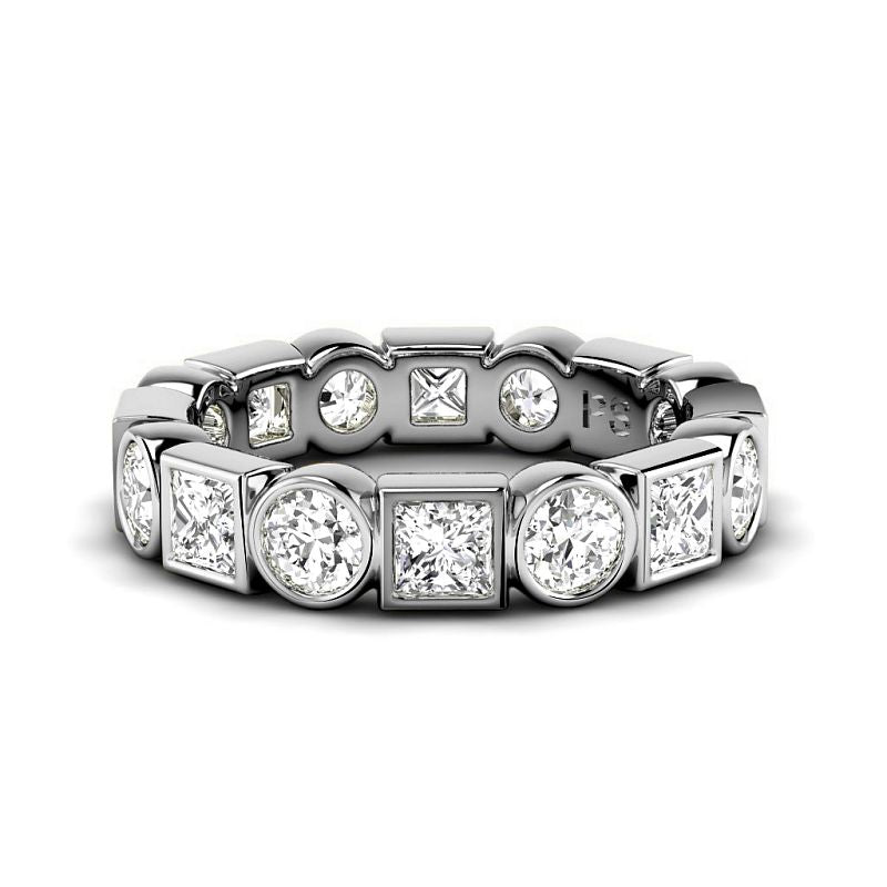 1.50 CT Princess & Round Cut Diamonds - Eternity Rings