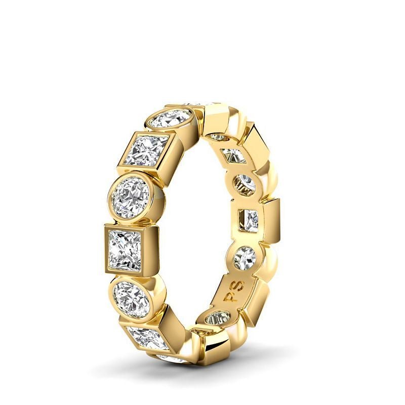 1.50 CT Princess & Round Cut Diamonds - Eternity Rings