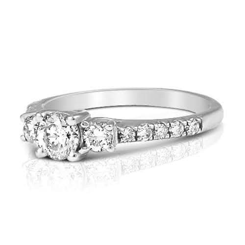 1.10 CT Round Cut Natural Diamonds - Three Stone Rings