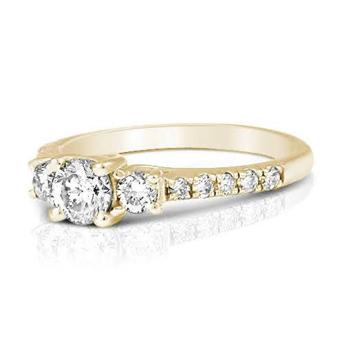 1.10 CT Round Cut Natural Diamonds - Three Stone Rings