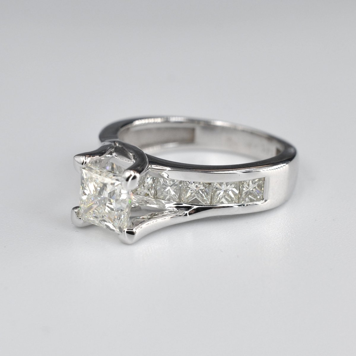 1.55-2.70 CT Princess Cut Natural Diamonds - Engagement Ring