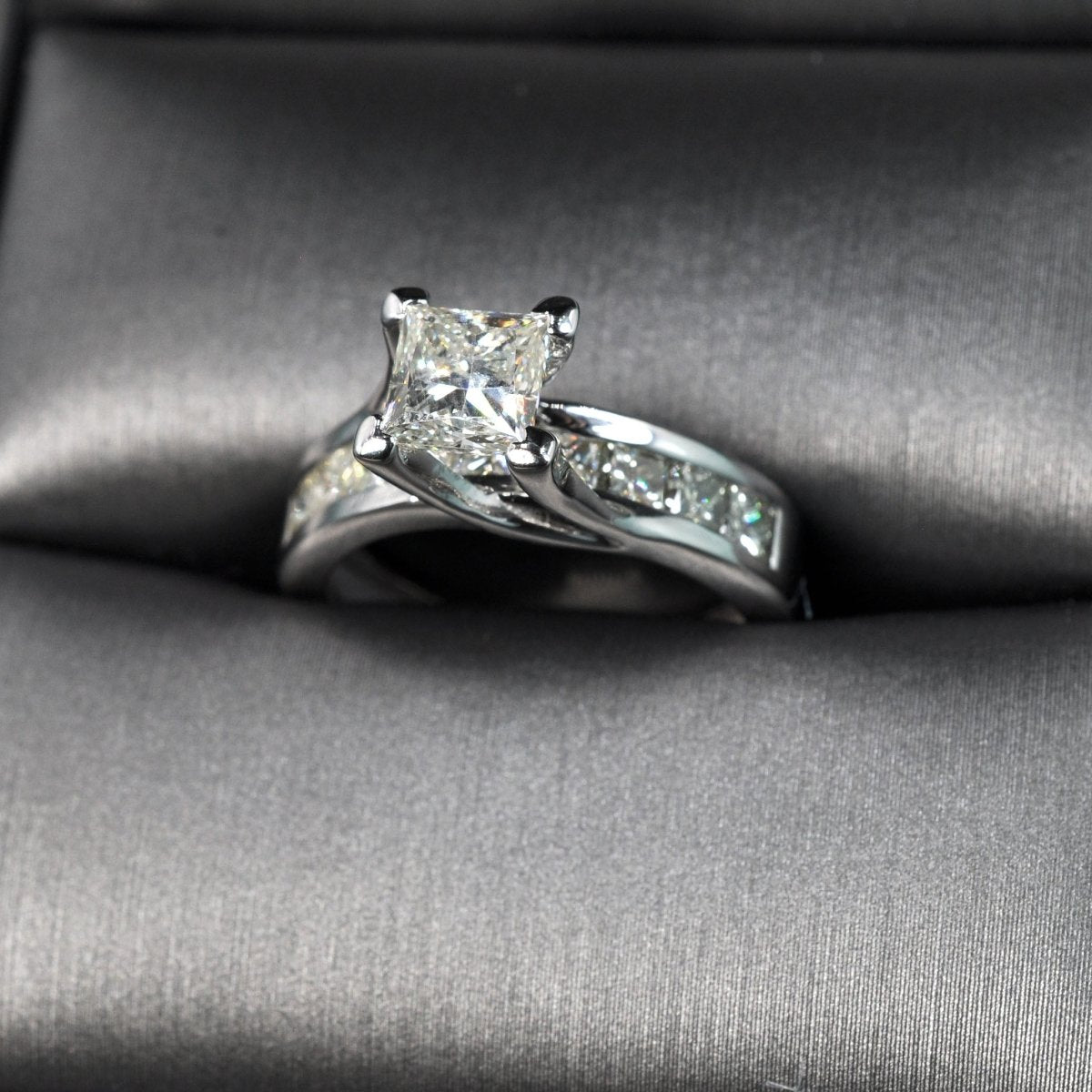 1.55-2.70 CT Princess Cut Natural Diamonds - Engagement Ring