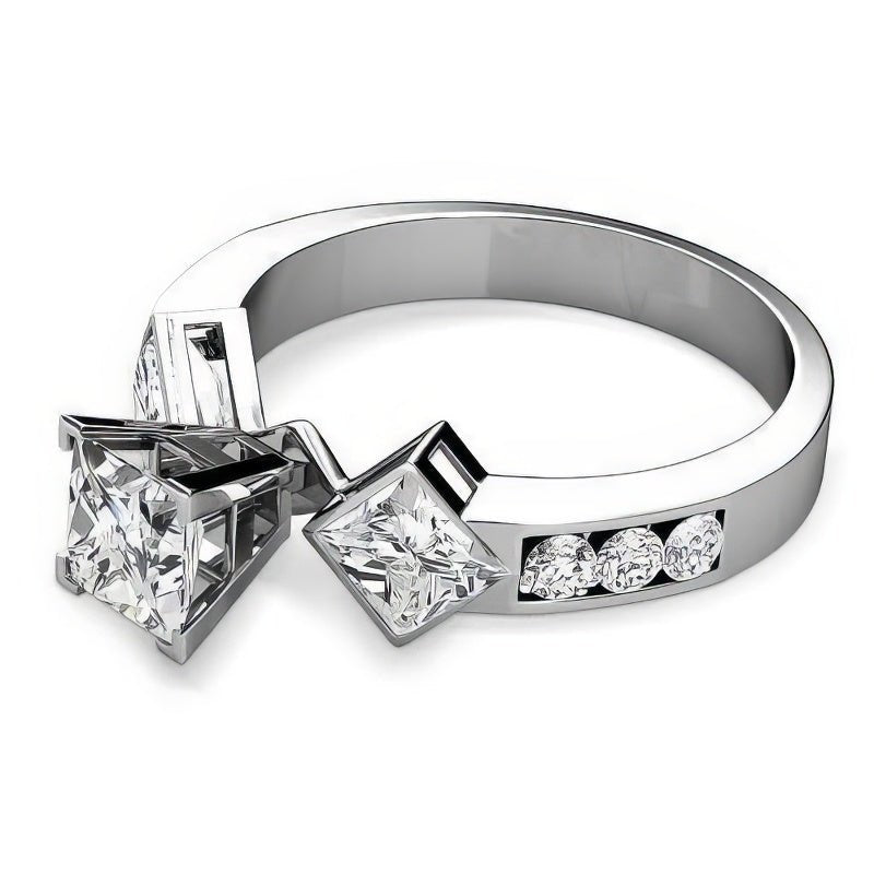 1.55-2.70 CT Round & Princess Cut Diamonds - Engagement Ring - Primestyle.com