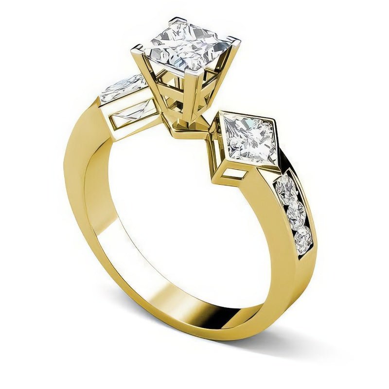 1.55 - 2.70 CT Princess & Round Cut Natural Diamonds - Engagement Ring - Primestyle.com
