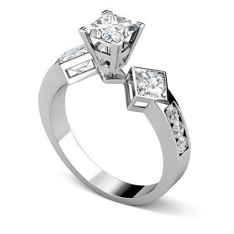 1.55-2.70 CT Round & Princess Cut Diamonds - Engagement Ring - Primestyle.com
