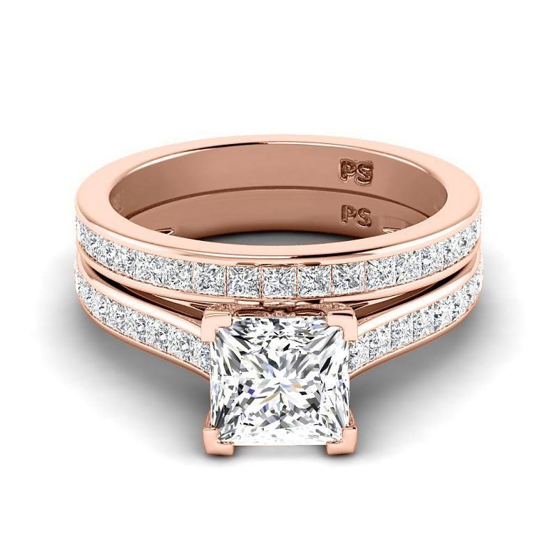 1.55-7.05 CT Princess Cut Diamonds - Bridal Set